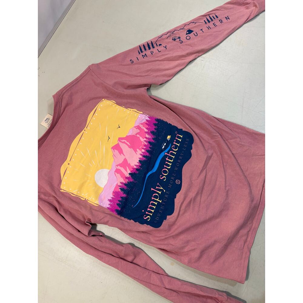 Adventure More Worry Less Tee Camping Long-Sleeve Graphic T-Shirt - Small - Picture 7 of 9